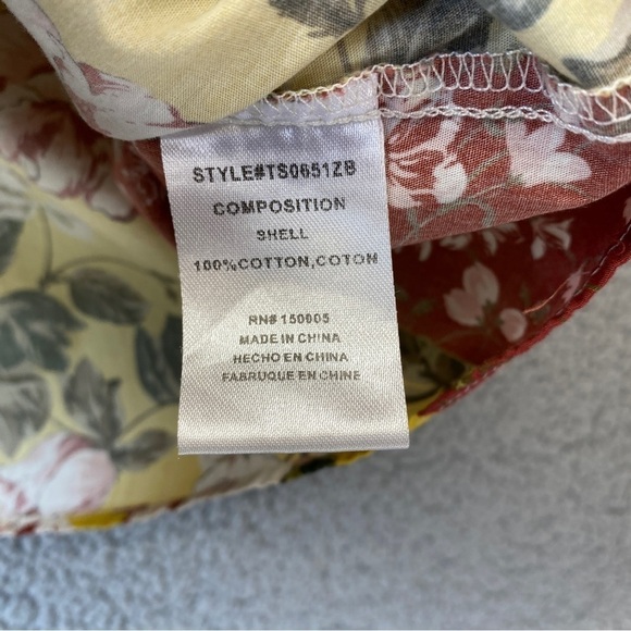 dRA Los Angeles Mojito Floral Patchwork ColorBlock Top - Picture 9 of 9